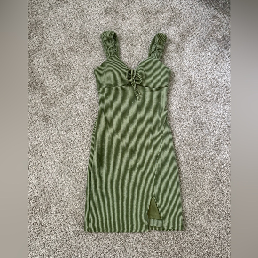 No Boundaries Olive Green Midi Dress